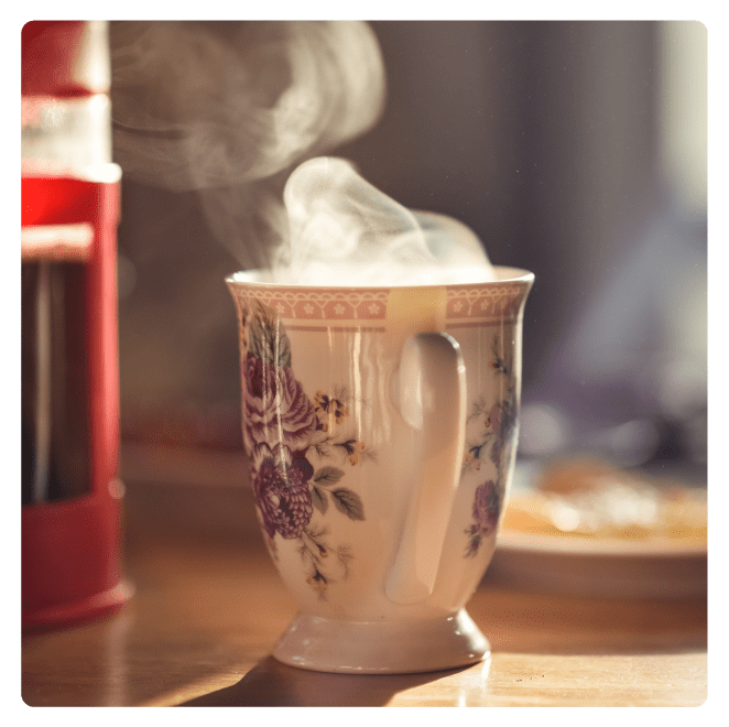 Hot coffee in a mug