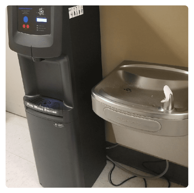 Replace water fountains with our bottleless water purification systems